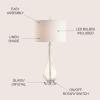 JONATHAN Y 32.75″ Champagne Glass Table Lamp, Traditional Teardrop Crystal Bedside Lamp with White Faux Silk Drum Shade for Living Room, UL Listed, LED Bulb Included JYL2070A
