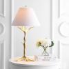 JONATHAN Y 33.5″ Gold Leaf Resin LED Table Lamp, Glam Transitional Nature-Inspired Design for Living Room Bedroom Nightstand, White Linen Shade, LED Bulb Included, UL Listed JYL3069A