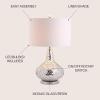 JONATHAN Y JYL1056A Emilia 26″ Mirrored Mosaic LED Table Lamp Contemporary Glam Bedside Desk Nightstand Lamp for Bedroom Living Room Office College Bookcase LED Bulb Included, Silver