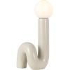 JONATHAN Y 18″ Black Modern Ceramic Spiral Table Lamp for Bedroom Living Room, Katya Minimalist Bedside Lamp, Frosted Glass Shade, LED Bulb Included (JYL5500B)(Light Gray)