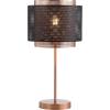 JONATHAN Y 19.7″ Copper and Black Metal Table Lamp, Modern Industrial Double Mesh Drum Shade Desk Lamp for Bedroom Living Room Office, UL Listed, LED Bulb Included JYL6106A