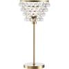 JONATHAN Y 25″ Brass Gold/Clear Table Lamp, Modern Industrial Chandelier Style Light, Clear Crystal Beads, Glam Bedside Nightstand Lamp for Bedroom Living Room, LED Bulb Included (JYL9004B)(Brass Gold)