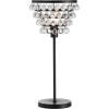 JONATHAN Y 25″ Brass Gold/Clear Table Lamp, Modern Industrial Chandelier Style Light, Clear Crystal Beads, Glam Bedside Nightstand Lamp for Bedroom Living Room, LED Bulb Included (JYL9004B)(Bronze)