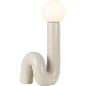 JONATHAN Y 18″ Black Modern Ceramic Spiral Table Lamp for Bedroom Living Room, Katya Minimalist Bedside Lamp, Frosted Glass Shade, LED Bulb Included (JYL5500B)(Light Gray)