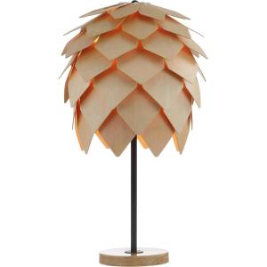 JONATHAN Y 20.5″ Natural and Black Pinecone Wood and Metal LED Table Lamp, Contemporary Organic Modern Scandinavian Desk Lamp for Living Room Bedroom, LED Bulb Included JYL6123A