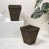 happimess HPM1405A-SET2 Alden Rustic Bohemian Handwoven Seagrass 2.3-Gallon Tapered Square Wicker Watebasket, Natural (Set of 2)(Brown)