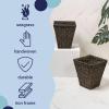 happimess HPM1405A-SET2 Alden Rustic Bohemian Handwoven Seagrass 2.3-Gallon Tapered Square Wicker Watebasket, Natural (Set of 2)(Brown)