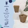 happimess HPM1405A-SET2 Alden Rustic Bohemian Handwoven Seagrass 2.3-Gallon Tapered Square Wicker Watebasket, Natural (Set of 2)(Natural)