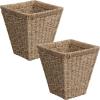happimess HPM1405A-SET2 Alden Rustic Bohemian Handwoven Seagrass 2.3-Gallon Tapered Square Wicker Watebasket, Natural (Set of 2)(Natural)