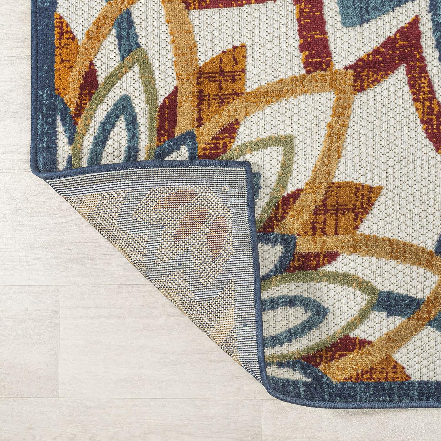 image:imageJONATHAN Y Abstract Bold Mandala Indoor Outdoor Area Rug 3X5 RedBlueYellow Flora HighLow for Backyard Patio Porch EasyCleaning High Traffic PetFriendly NonShedding AMC112A33 x 5 Rectangular