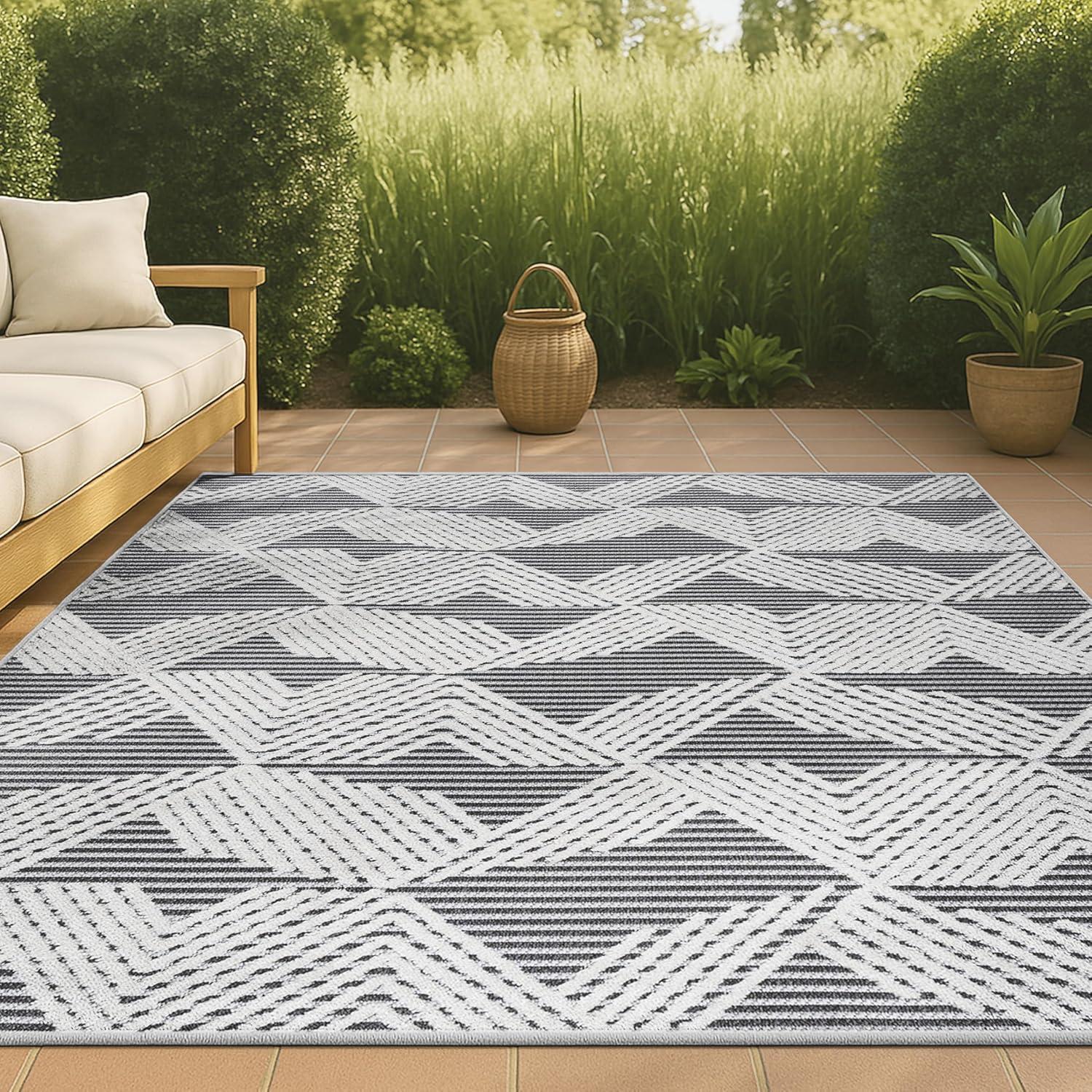 image:imageJONATHAN Y Art Deco Geometric Indoor Outdoor Runner Rug 2X8 Beige Jazz HighLow Pile for Backyard Patio Porch EasyCleaning High Traffic PetFriendly NonShedding SBH106B28BlackIvory