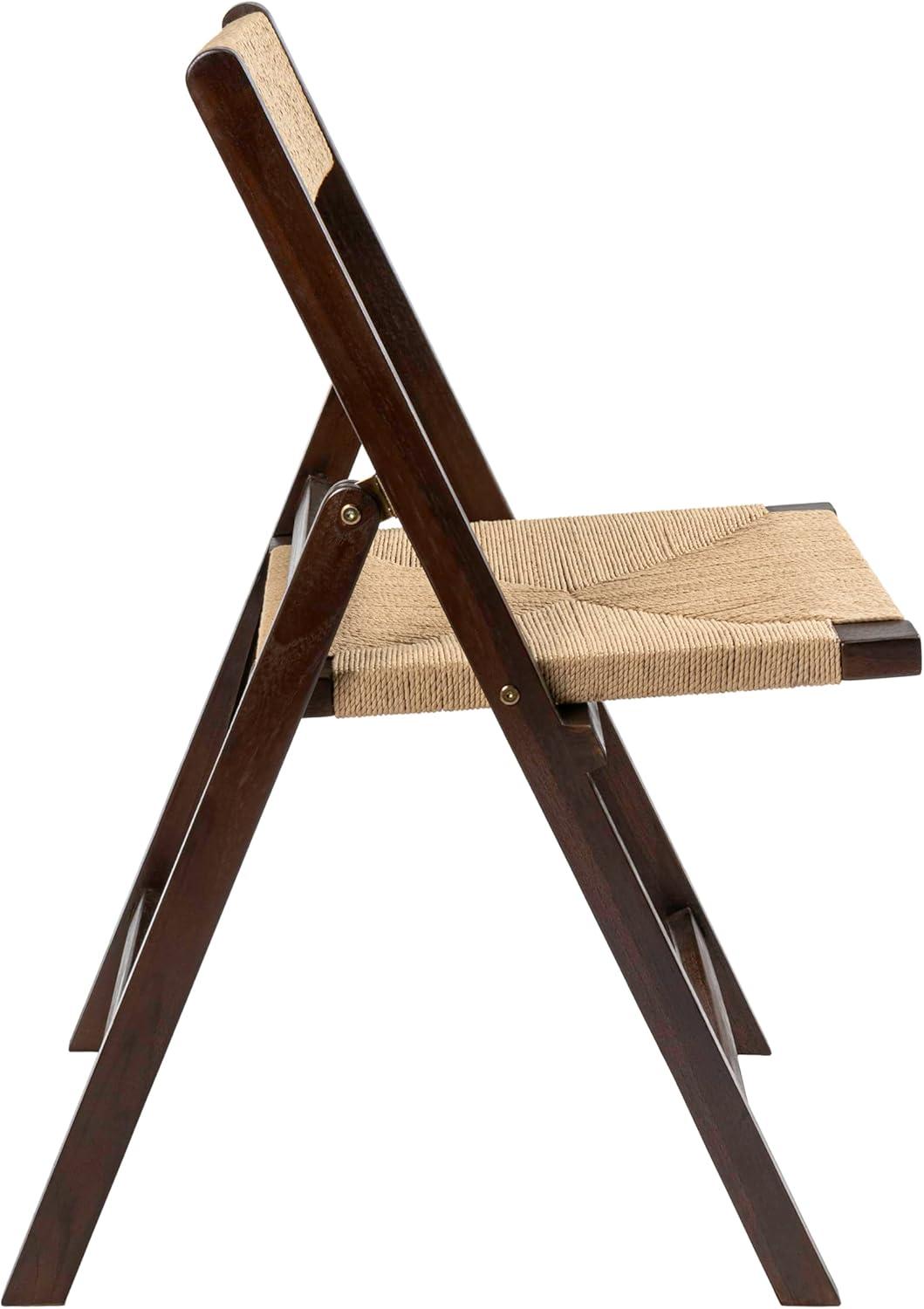 image:imageJONATHAN Y Coastal Modern Woven Seagrass Wood Folding Chair Brown Foldable Accent Dining Side Chair Comfortable Space Saving Seat for Living Room Bedroom Set of 2 FLD1002BSET2Brown