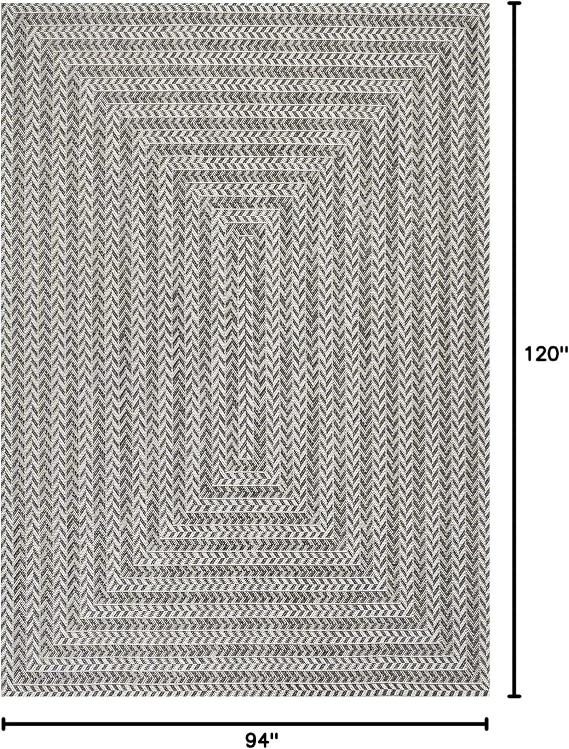 image:imageJONATHAN Y Concentric Squares Indoor Outdoor Area Rug 3X5 BlackLight Gray Chevron Modern for Backyard Patio Porch EasyCleaning High Traffic PetFriendly NonShedding SMB206B3BlackLight Gray