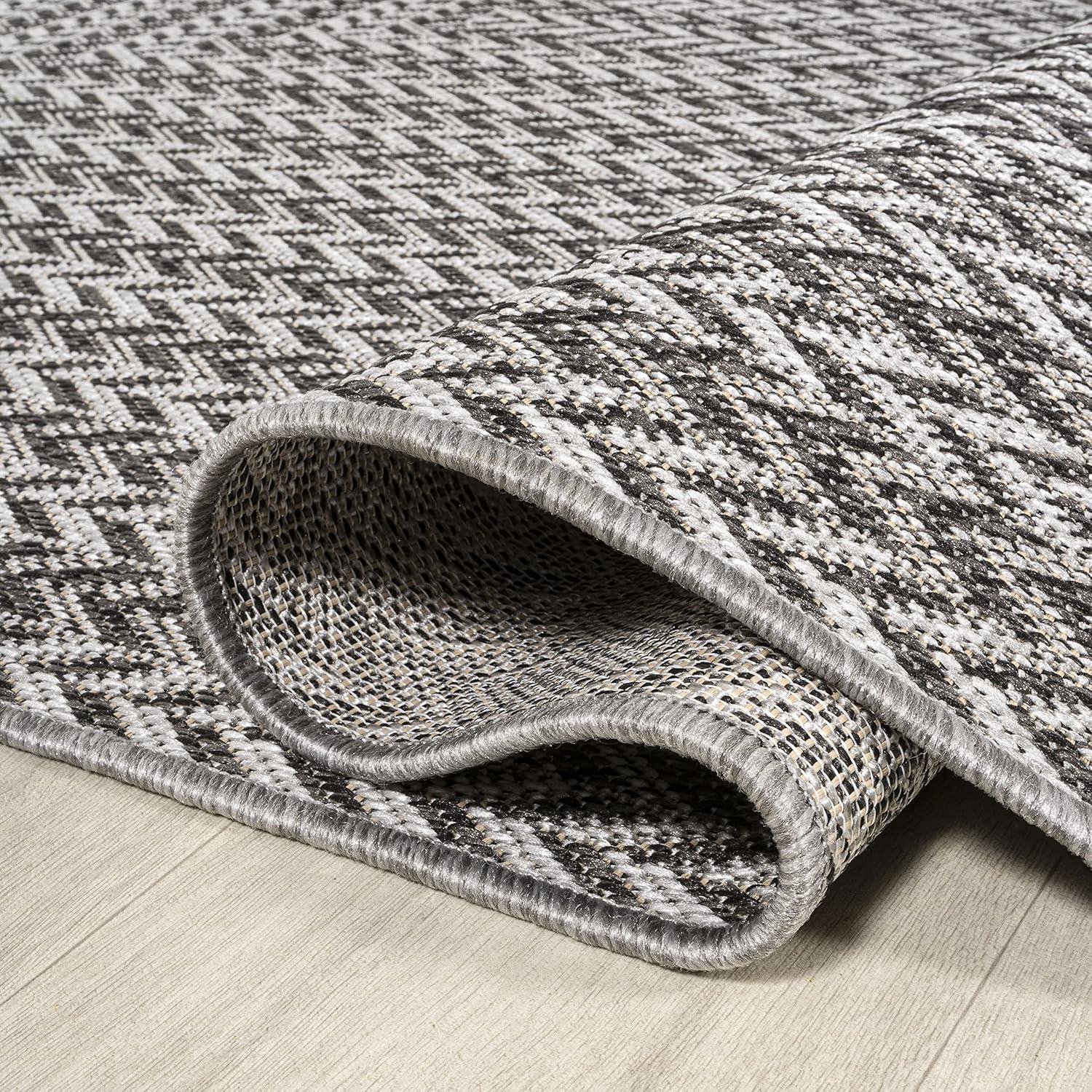image:imageJONATHAN Y Concentric Squares Indoor Outdoor Area Rug 3X5 BlackLight Gray Chevron Modern for Backyard Patio Porch EasyCleaning High Traffic PetFriendly NonShedding SMB206B3BlackLight Gray
