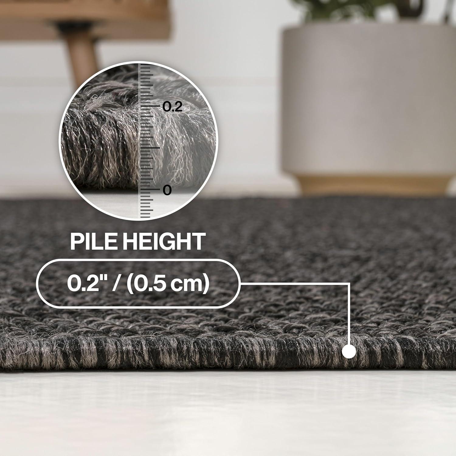 image:imageJONATHAN Y Easy Jute Rustic Indoor Outdoor Runner Rug Natural 2X8 Solana Easy Solid Color for Backyard Patio Porch EasyCleaning High Traffic PetFriendly Hose Washable NonShedding FXV100A28Dark Gray