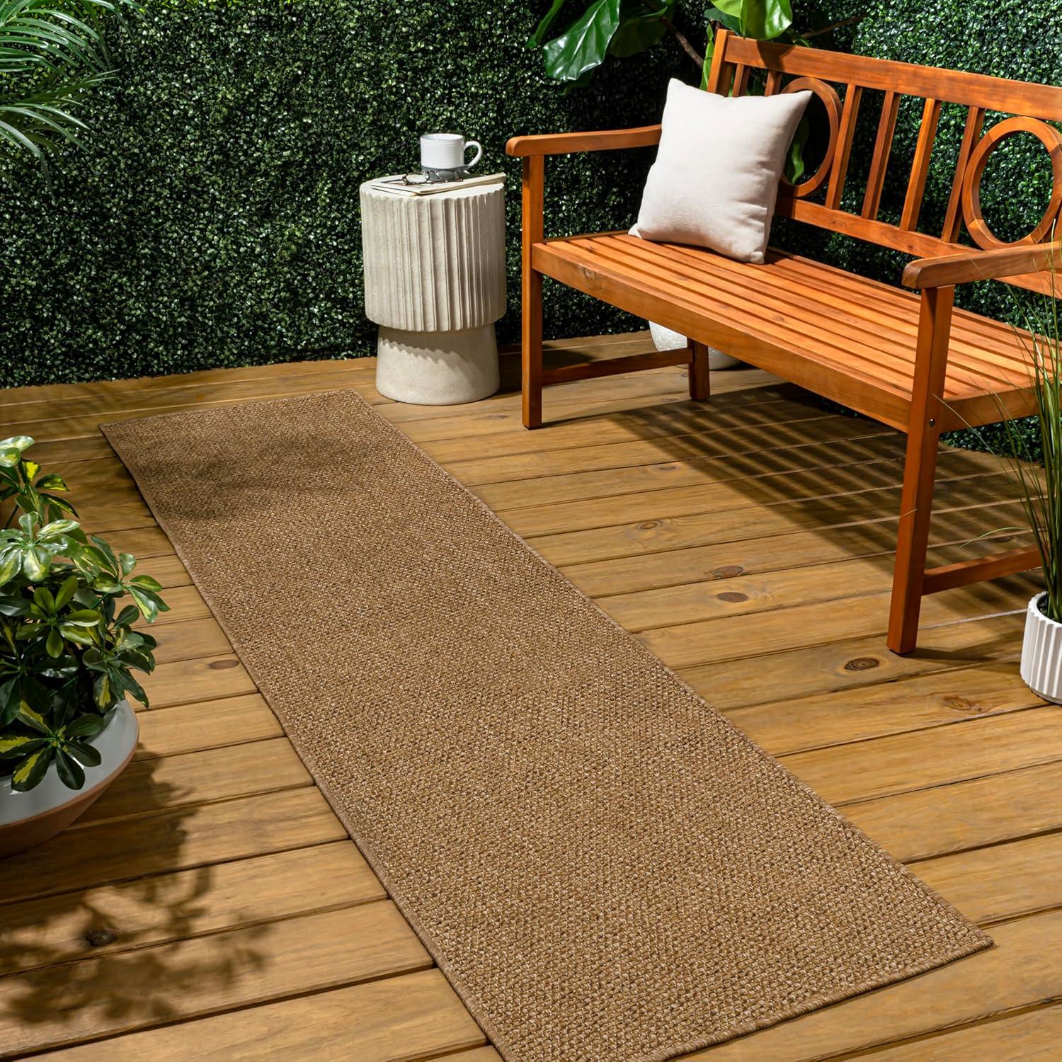 image:imageJONATHAN Y Easy Jute Rustic Indoor Outdoor Runner Rug Natural 2X8 Solana Easy Solid Color for Backyard Patio Porch EasyCleaning High Traffic PetFriendly Hose Washable NonShedding FXV100A28Natural