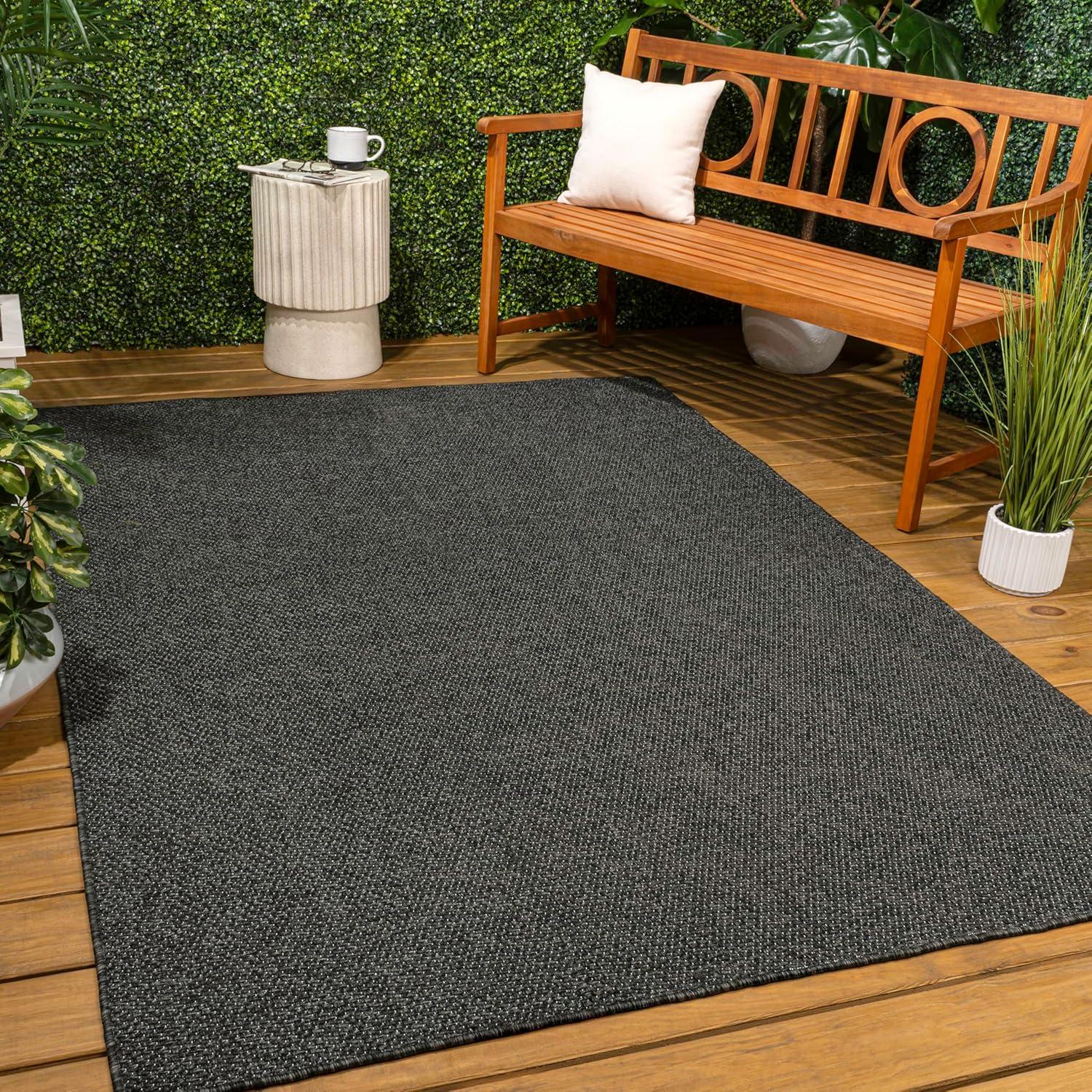 image:imageJONATHAN Y Easy Jute Rustic Indoor Outdoor Runner Rug Natural 2X8 Solana Easy Solid Color for Backyard Patio Porch EasyCleaning High Traffic PetFriendly Hose Washable NonShedding FXV100A28Dark Gray