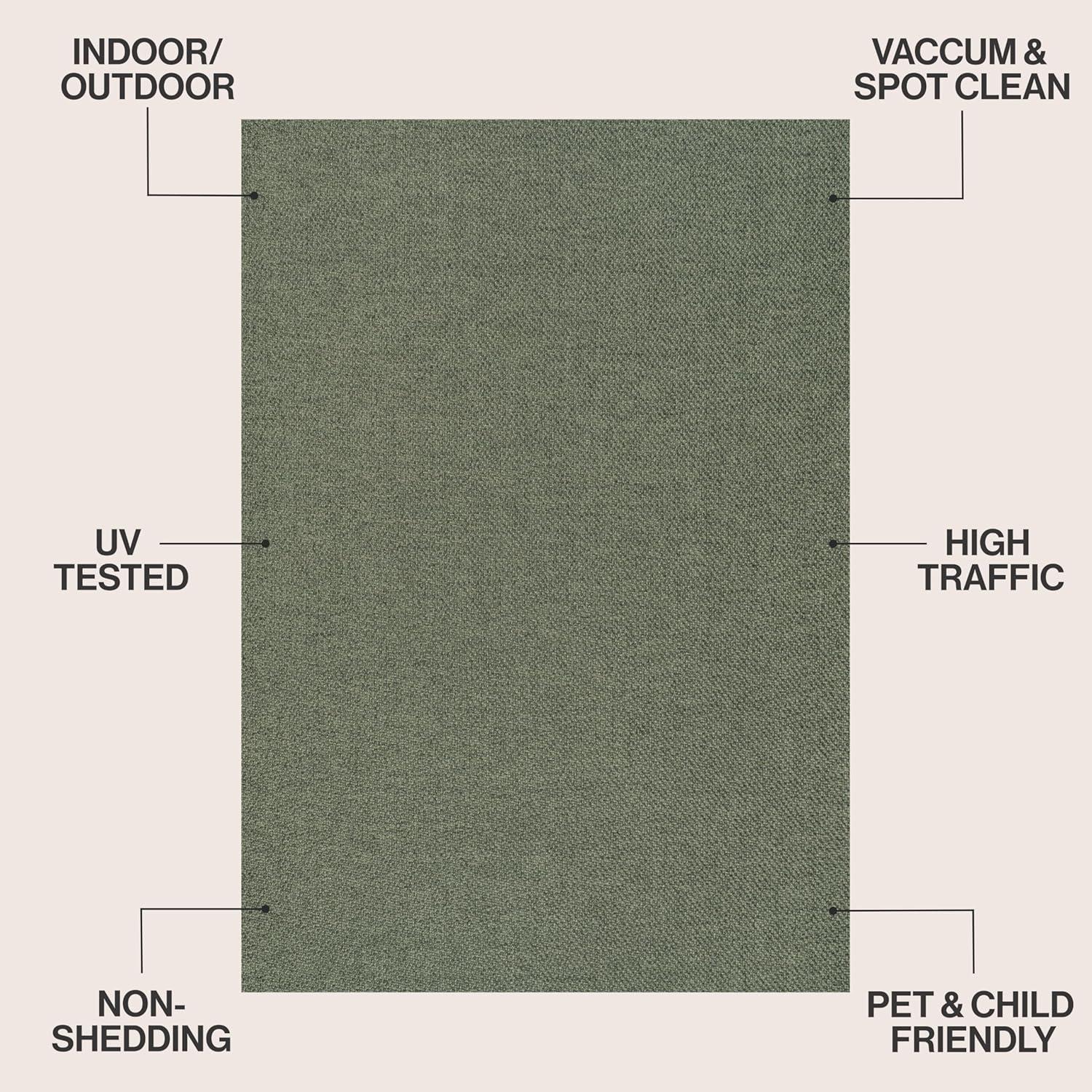 image:imageJONATHAN Y Easy Jute Rustic Indoor Outdoor Runner Rug Natural 2X8 Solana Easy Solid Color for Backyard Patio Porch EasyCleaning High Traffic PetFriendly Hose Washable NonShedding FXV100A28Green