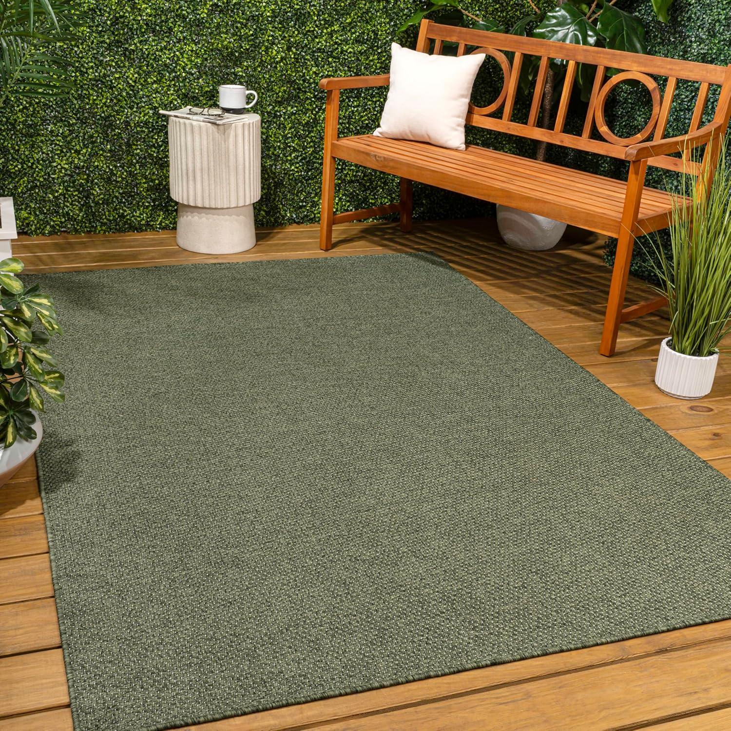 image:imageJONATHAN Y Easy Jute Rustic Indoor Outdoor Runner Rug Natural 2X8 Solana Easy Solid Color for Backyard Patio Porch EasyCleaning High Traffic PetFriendly Hose Washable NonShedding FXV100A28Green