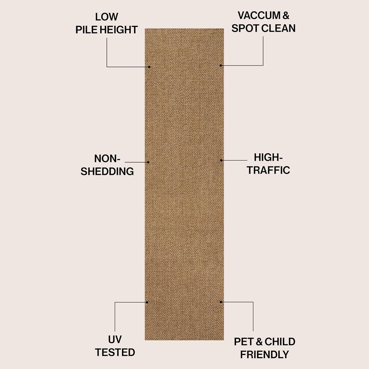 image:imageJONATHAN Y Easy Jute Rustic Indoor Outdoor Runner Rug Natural 2X8 Solana Easy Solid Color for Backyard Patio Porch EasyCleaning High Traffic PetFriendly Hose Washable NonShedding FXV100A28Natural