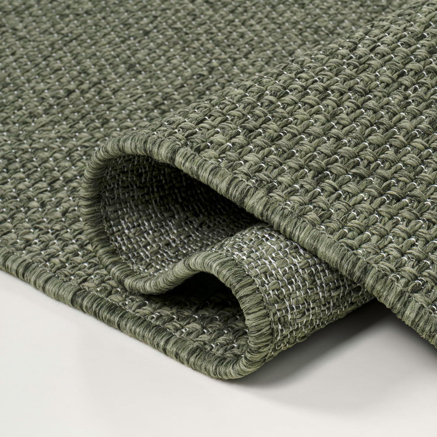 image:imageJONATHAN Y Easy Jute Rustic Indoor Outdoor Runner Rug Natural 2X8 Solana Easy Solid Color for Backyard Patio Porch EasyCleaning High Traffic PetFriendly Hose Washable NonShedding FXV100A28Green