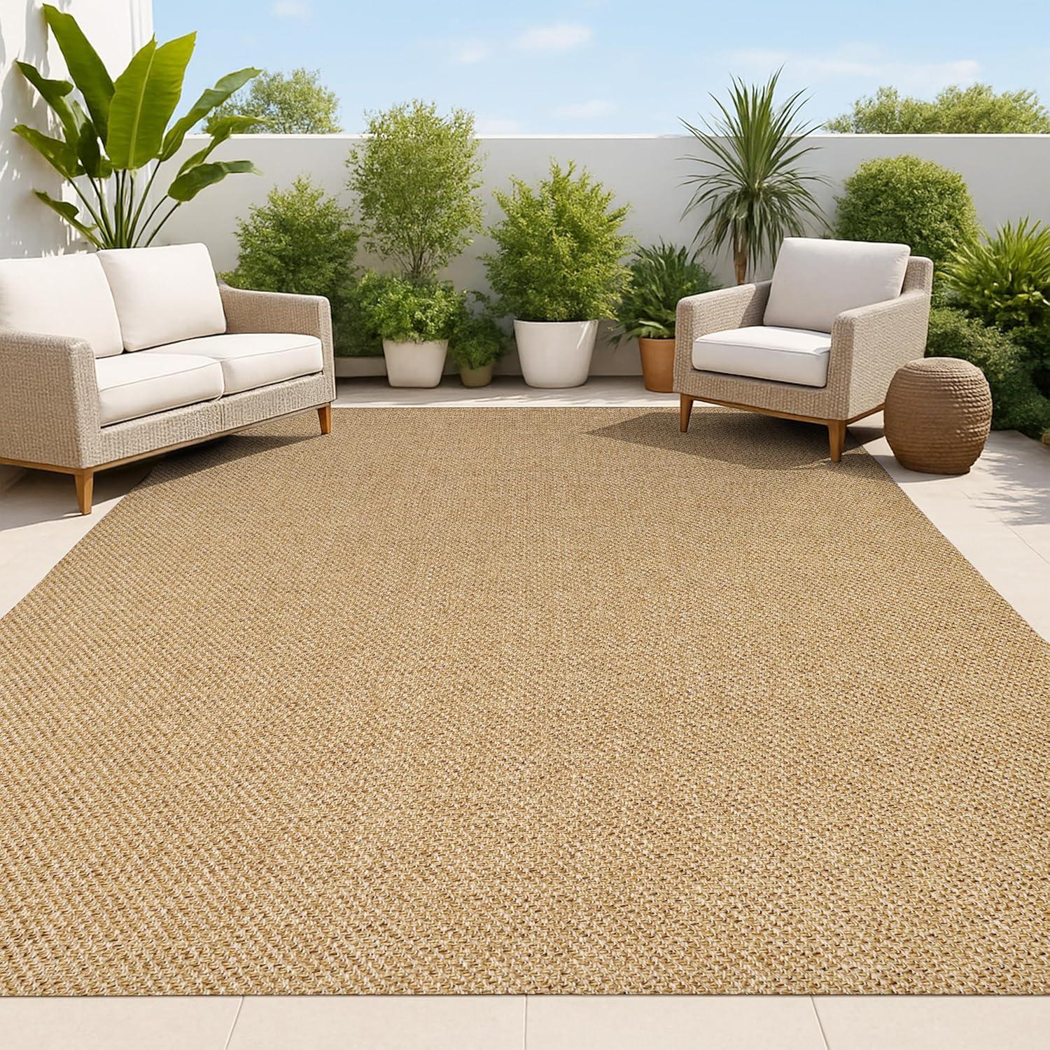 image:imageJONATHAN Y Easy Jute Rustic Indoor Outdoor Runner Rug Natural 2X8 Solana Easy Solid Color for Backyard Patio Porch EasyCleaning High Traffic PetFriendly Hose Washable NonShedding FXV100A28Natural