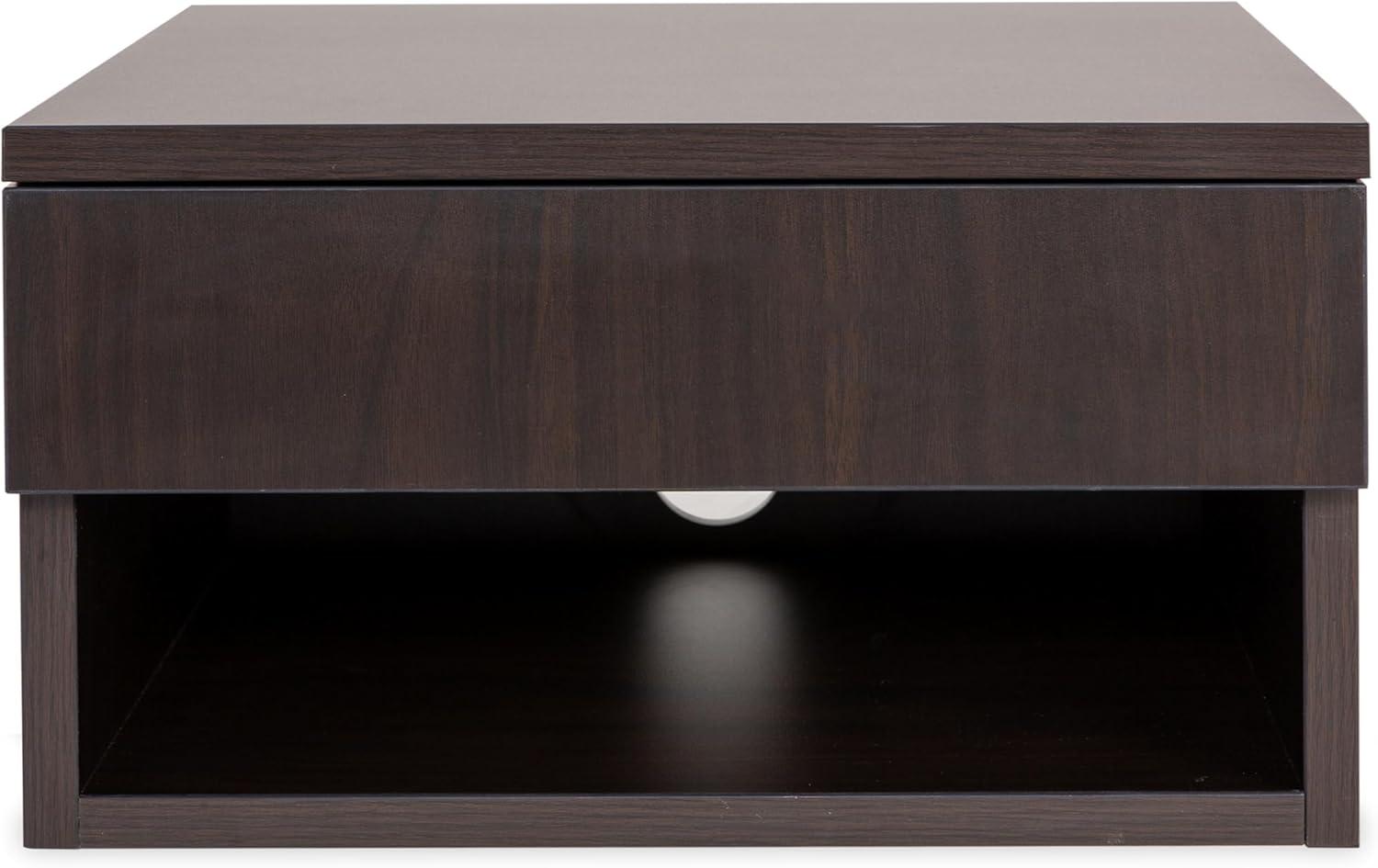 image:imageJONATHAN Y Ettore 1571 MidCentury Modern Floating Wall Mounted Nightstand with SoftClose Drawer and Cable Hole Dark Brown Set of 2 NST2002ASET2Black