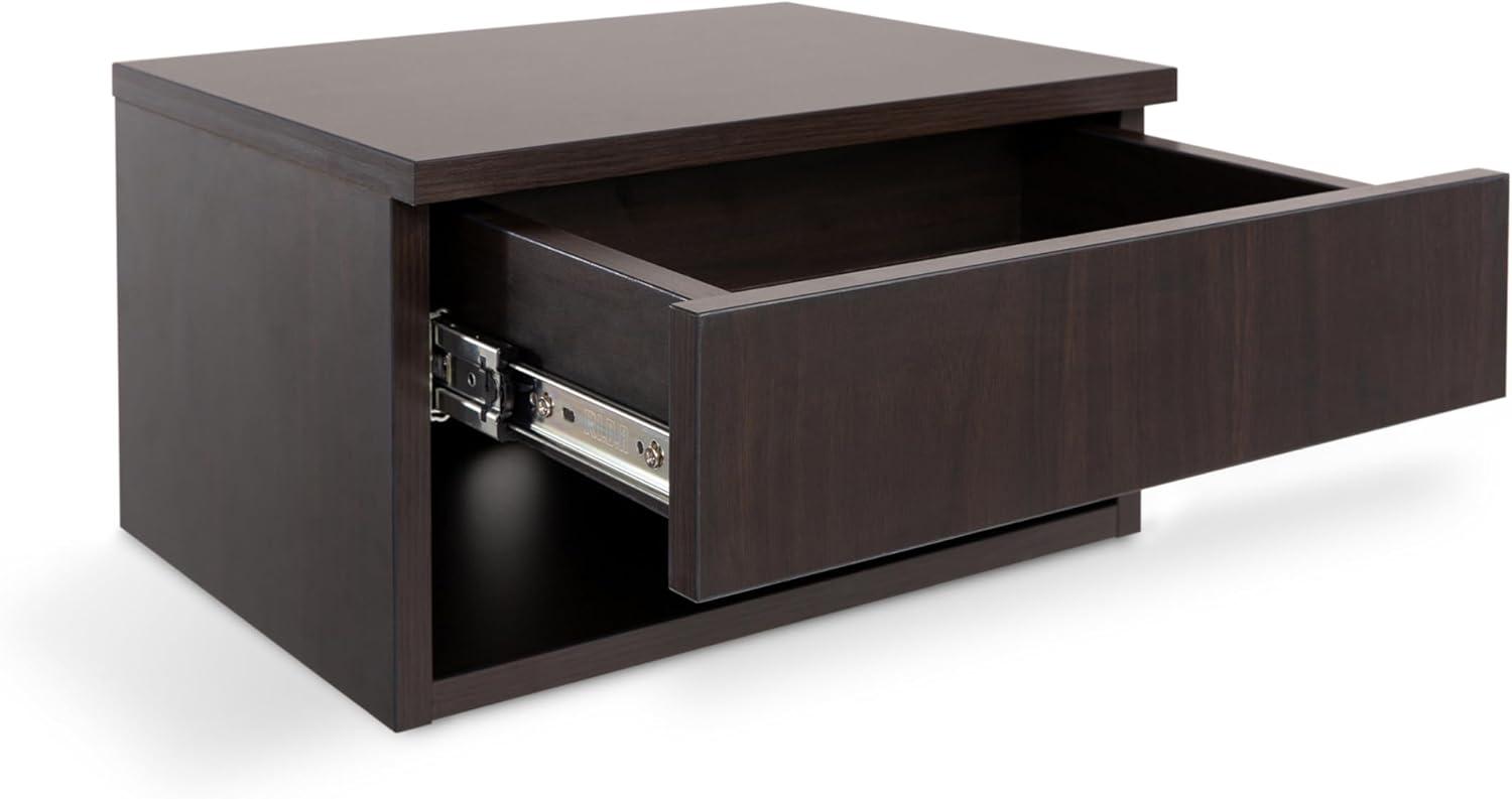 image:imageJONATHAN Y Ettore 1571 MidCentury Modern Floating Wall Mounted Nightstand with SoftClose Drawer and Cable Hole Dark Brown Set of 2 NST2002ASET2Black