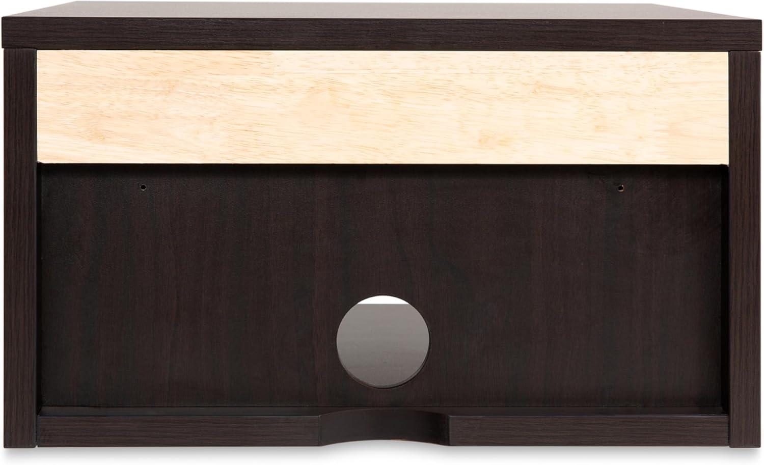 image:imageJONATHAN Y Ettore 1571 MidCentury Modern Floating Wall Mounted Nightstand with SoftClose Drawer and Cable Hole Dark Brown Set of 2 NST2002ASET2BlackLight Oak