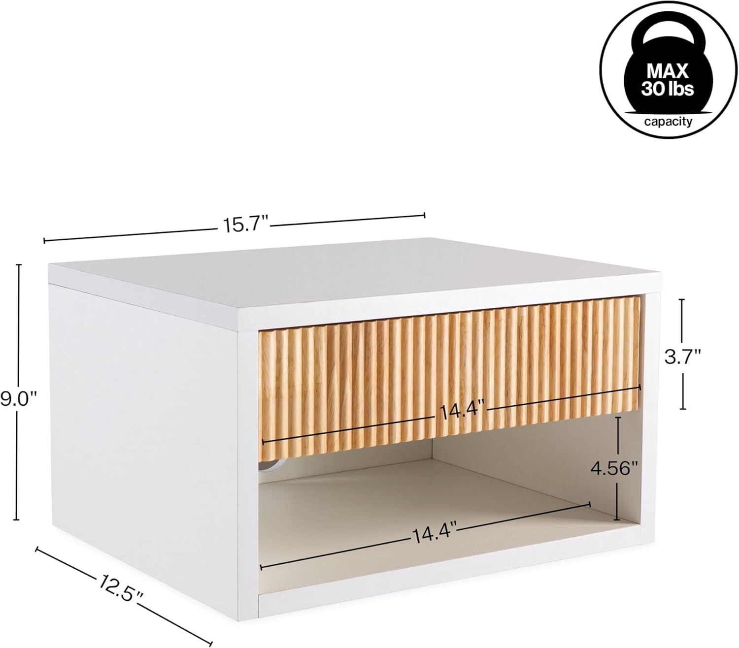 image:imageJONATHAN Y Ettore 1571 MidCentury Modern Floating Wall Mounted Nightstand with SoftClose Drawer and Cable Hole Dark Brown Set of 2 NST2002ASET2WhiteLight Oak