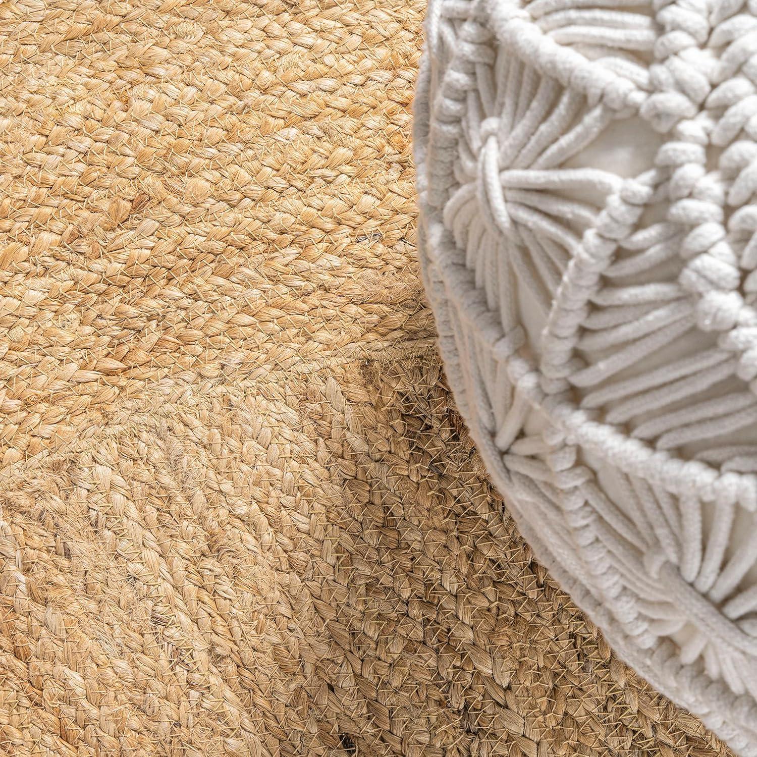 image:imageJONATHAN Y Harmony Boho Jute Circle Natural 5 Round Indoor Area Rug Cottage French Country EasyCleaning for Living Room Bedroom Kitchen Pet Friendly NonShedding RNF110A5R61 Round