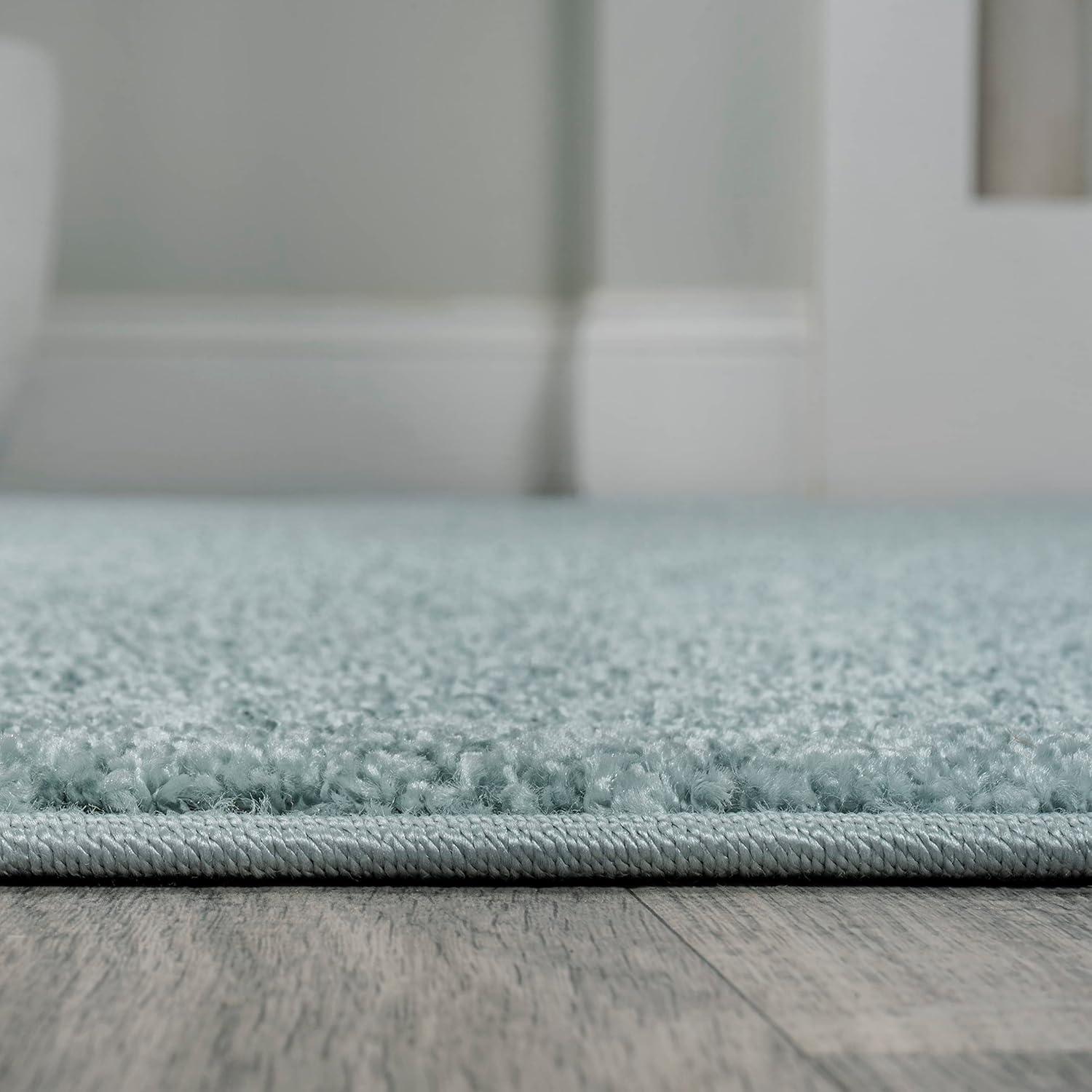 image:imageJONATHAN Y Haze Solid LowPile Aqua Blue Runner Rug 2x8 CoastalBohemianMinimalistClassic EasyCleaning for Living RoomBedroomKitchenPet FriendlyNonShedding SEU100S28