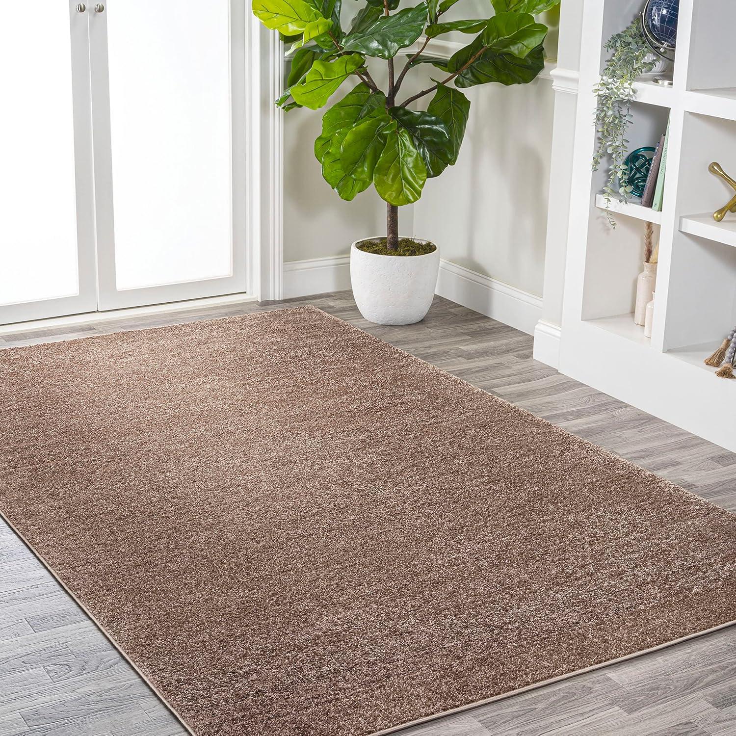 image:imageJONATHAN Y Haze Solid LowPile Brown Indoor Area Rug 4x6 CoastalBohemianMinimalistClassic EasyCleaning for Living RoomBedroomKitchenPet FriendlyNonShedding SEU100J4