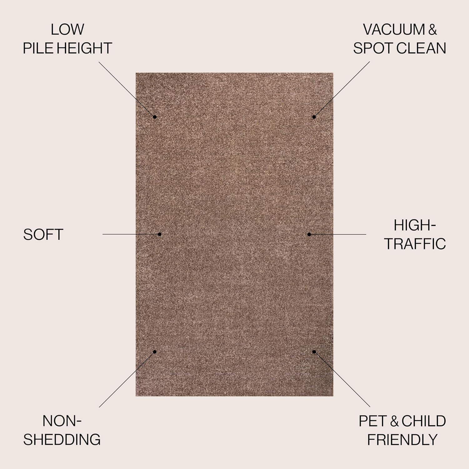 image:imageJONATHAN Y Haze Solid LowPile Brown Indoor Area Rug 4x6 CoastalBohemianMinimalistClassic EasyCleaning for Living RoomBedroomKitchenPet FriendlyNonShedding SEU100J4