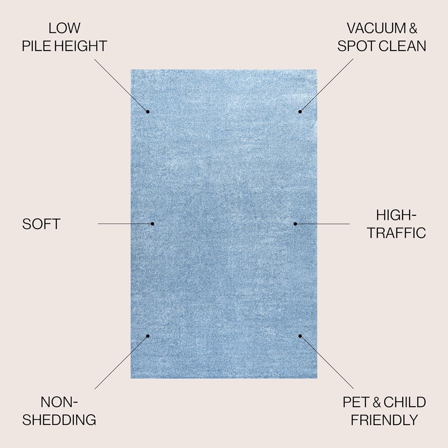 image:imageJONATHAN Y Haze Solid LowPile Classic Blue Indoor Area Rug 9x12 CoastalBohemianMinimalistClassic EasyCleaning for Living RoomBedroomKitchenPet FriendlyNonShedding SEU100F9