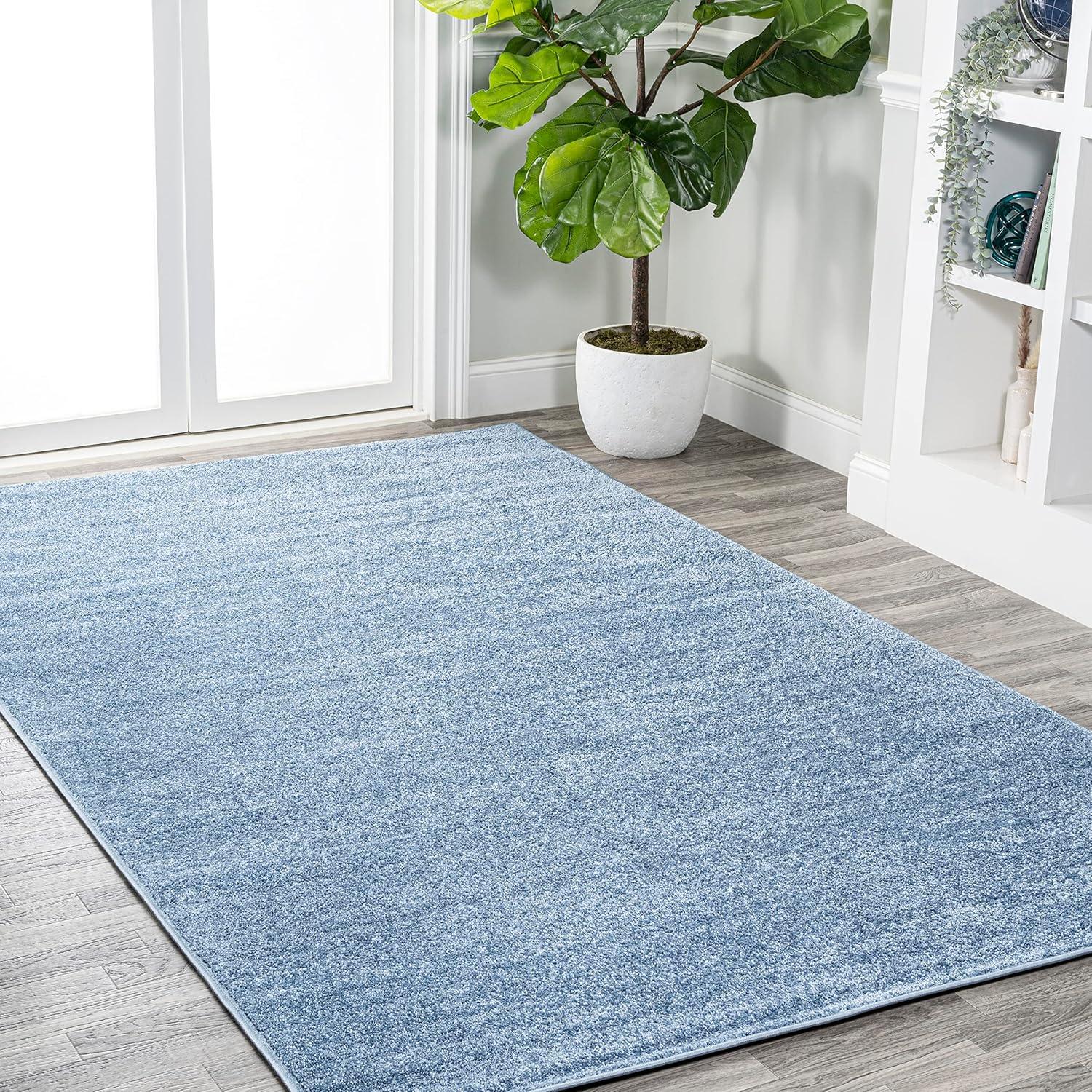 image:imageJONATHAN Y Haze Solid LowPile Classic Blue Indoor Area Rug 9x12 CoastalBohemianMinimalistClassic EasyCleaning for Living RoomBedroomKitchenPet FriendlyNonShedding SEU100F9