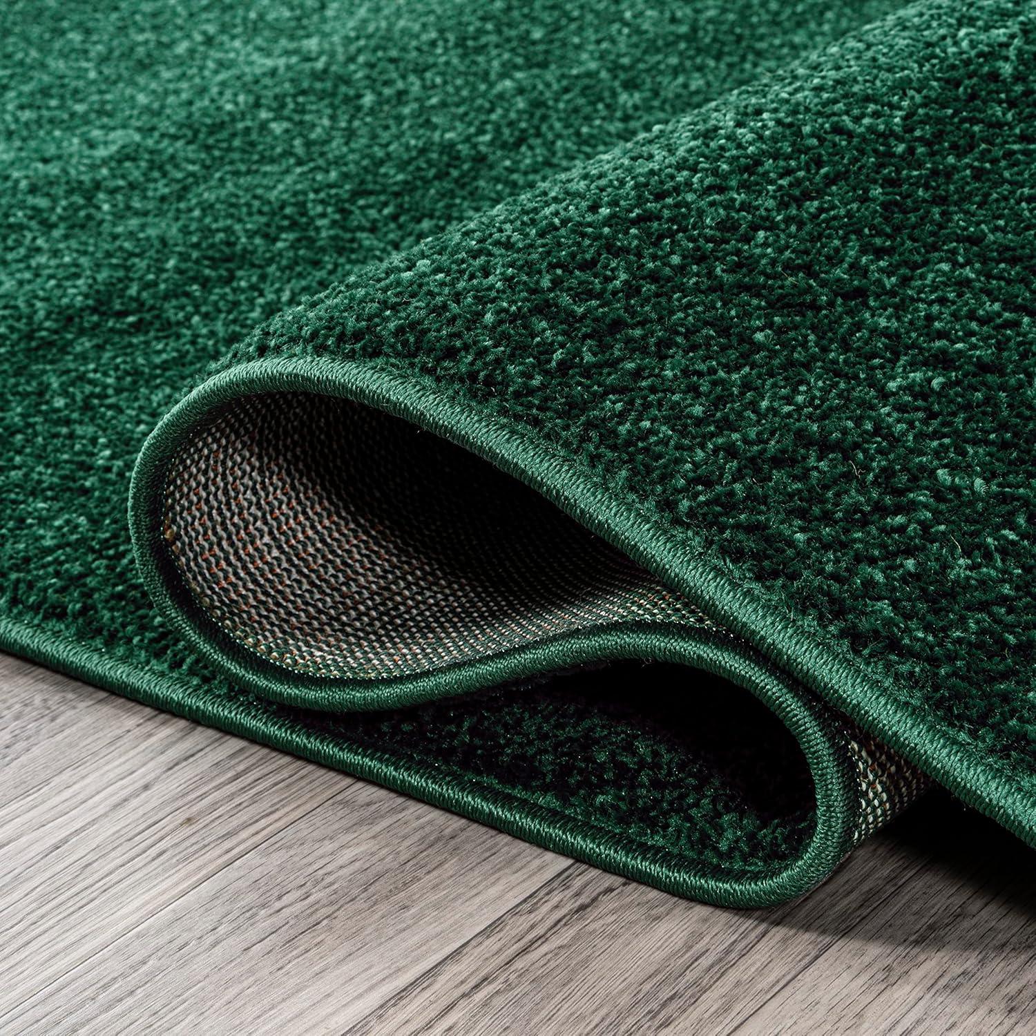 image:imageJONATHAN Y Haze Solid LowPile Emerald Runner Rug 2x8 CoastalBohemianMinimalistClassic EasyCleaning for Living RoomBedroomKitchenPet FriendlyNonShedding SEU100L28