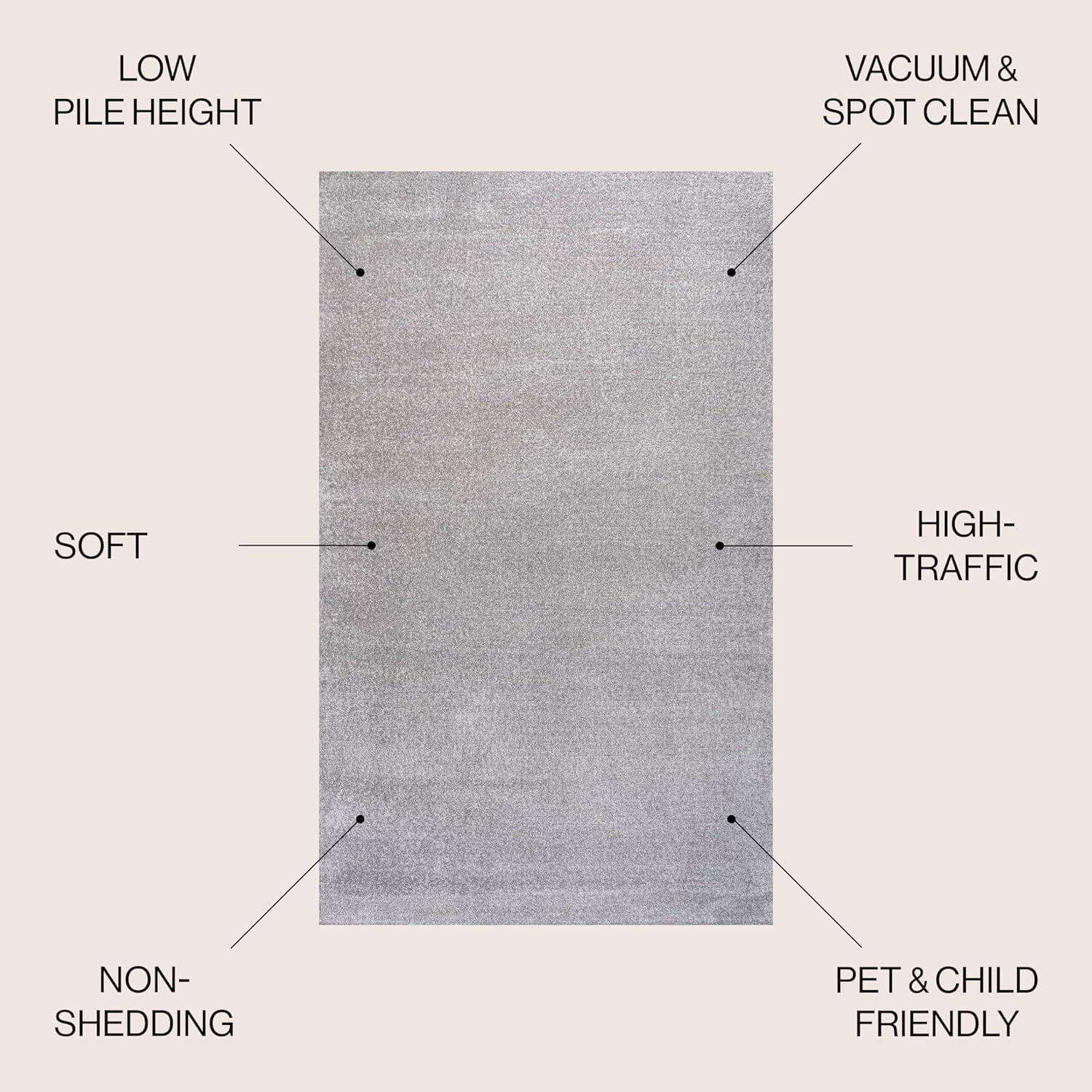 image:imageJONATHAN Y Haze Solid LowPile Light Gray Indoor Area Rug 4x6 CoastalBohemianMinimalistClassic EasyCleaning for Living RoomBedroomKitchenPet FriendlyNonShedding SEU100K4