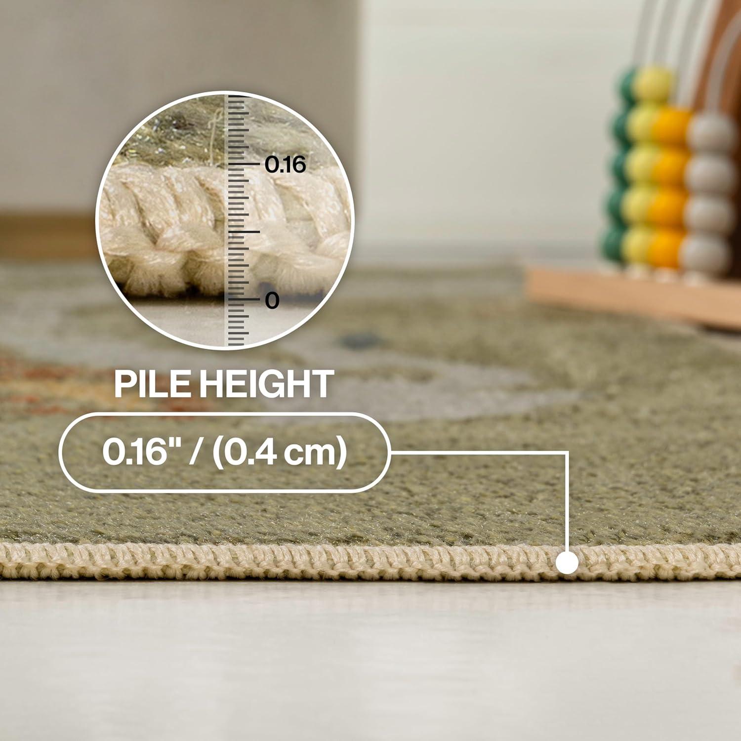 image:imageJONATHAN Y MachineWashable CreamMulti Runner Rug 2x8 Kingdarr TRex Modern Casual Kids amp Novelty for Living Room Dining Room Bedroom Kitchen EasyCleaning NonShedding KDW103A28GreenMulti