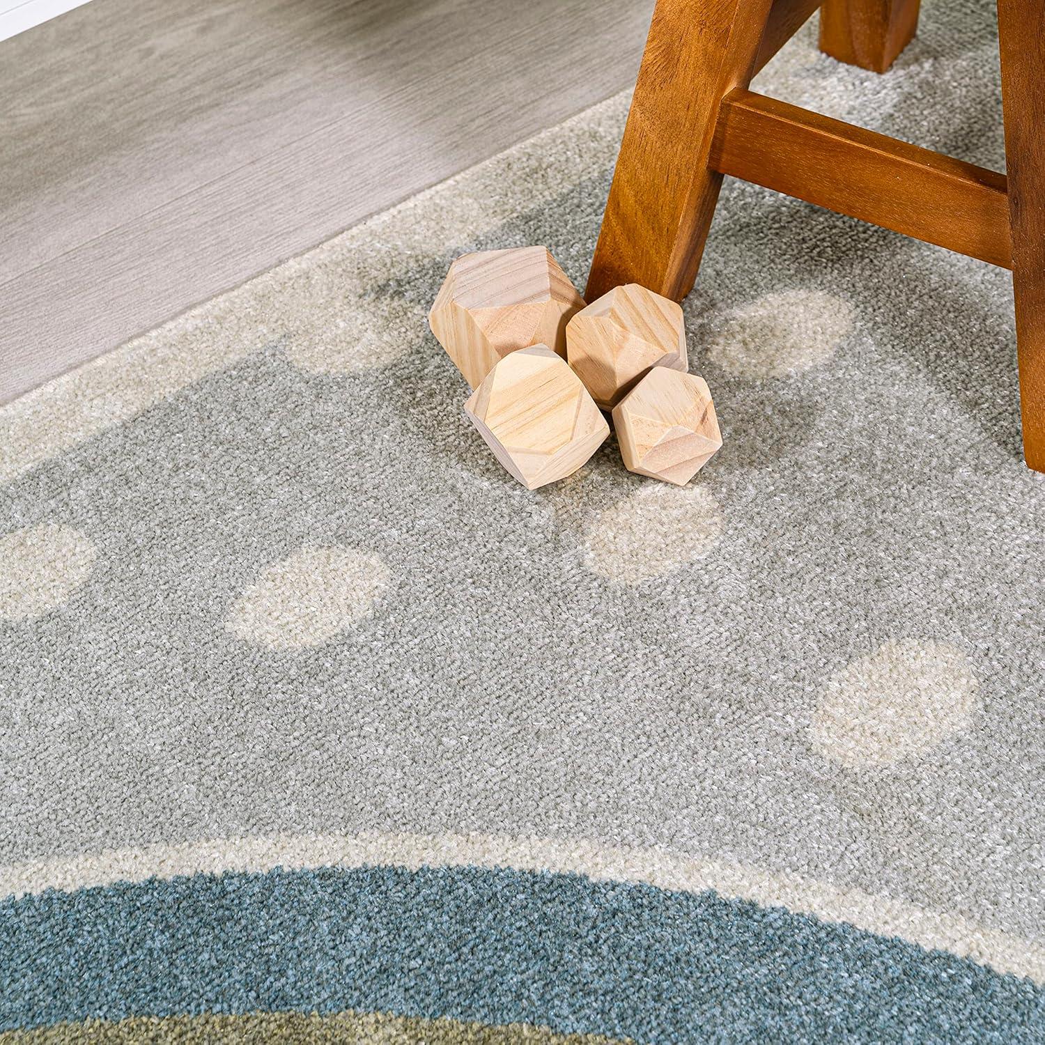 image:imageJONATHAN Y MachineWashable CreamMulti Runner Rug 2x8 Kingdarr TRex Modern Casual Kids amp Novelty for Living Room Dining Room Bedroom Kitchen EasyCleaning NonShedding KDW103A28GrayIvoryYellow