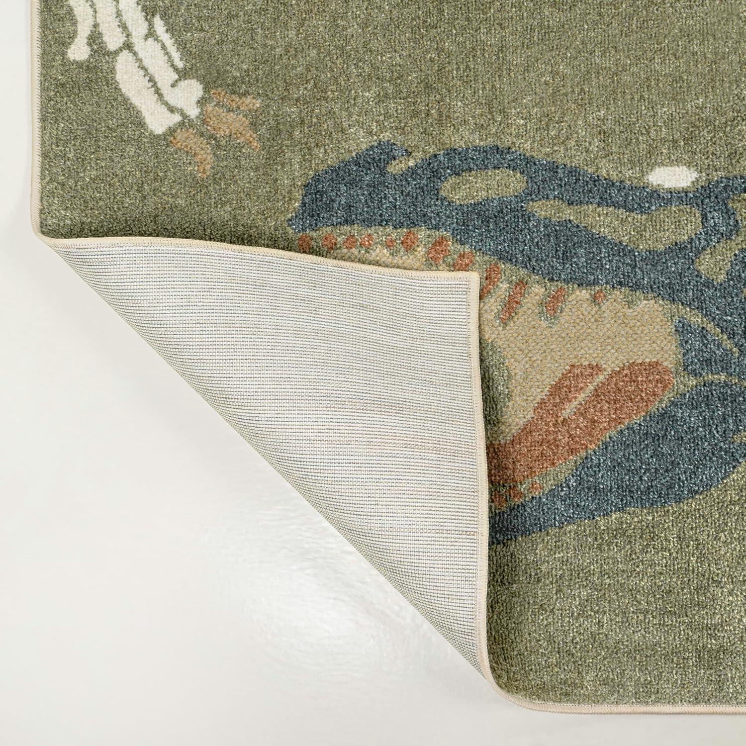image:imageJONATHAN Y MachineWashable CreamMulti Runner Rug 2x8 Kingdarr TRex Modern Casual Kids amp Novelty for Living Room Dining Room Bedroom Kitchen EasyCleaning NonShedding KDW103A28GreenMulti