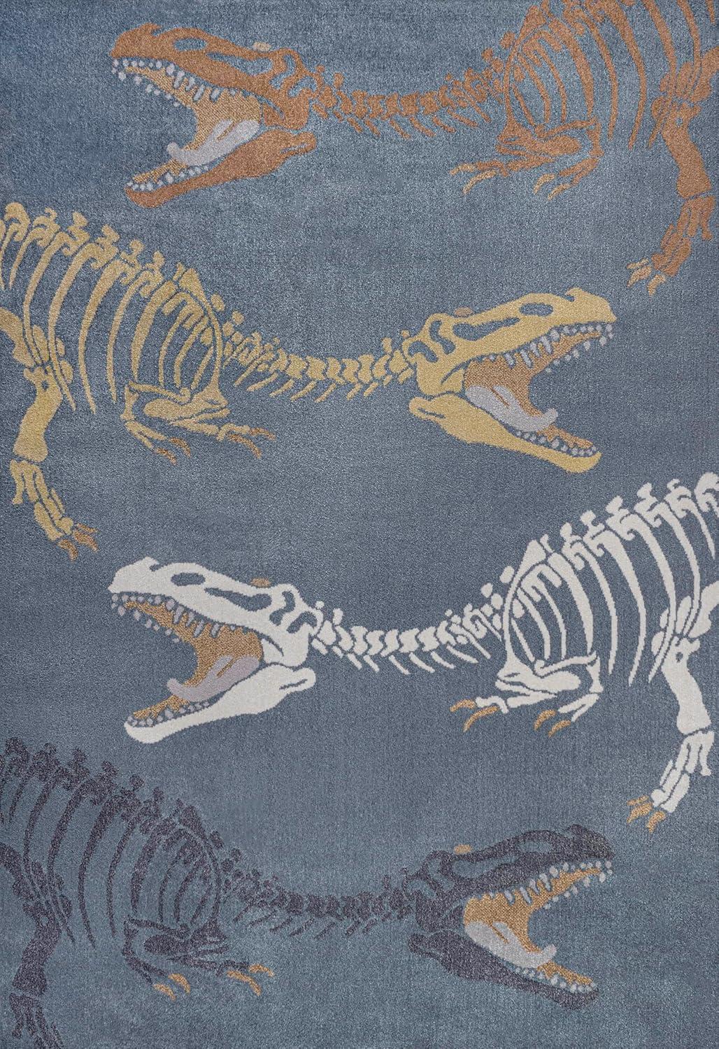 image:imageJONATHAN Y MachineWashable CreamMulti Runner Rug 2x8 Kingdarr TRex Modern Casual Kids amp Novelty for Living Room Dining Room Bedroom Kitchen EasyCleaning NonShedding KDW103A28NavyMulti