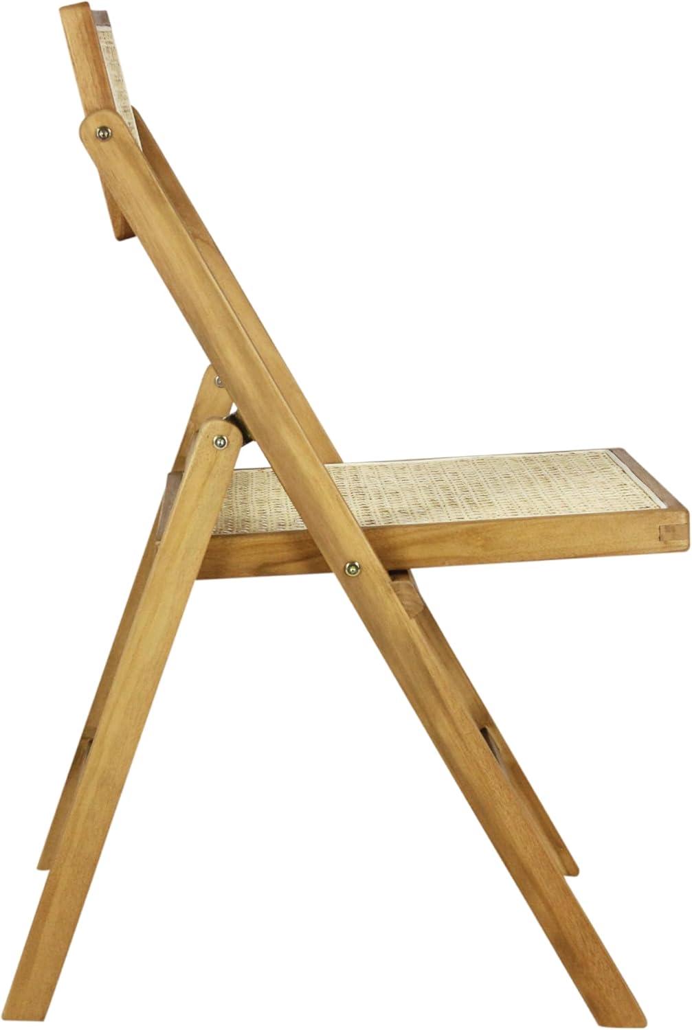 image:imageJONATHAN Y MidCentury Vintage Wood Rattan Folding Chair Foldable Dining Accent Seat for Living Room Set of 2 Black FLD1000CSET2Light Brown