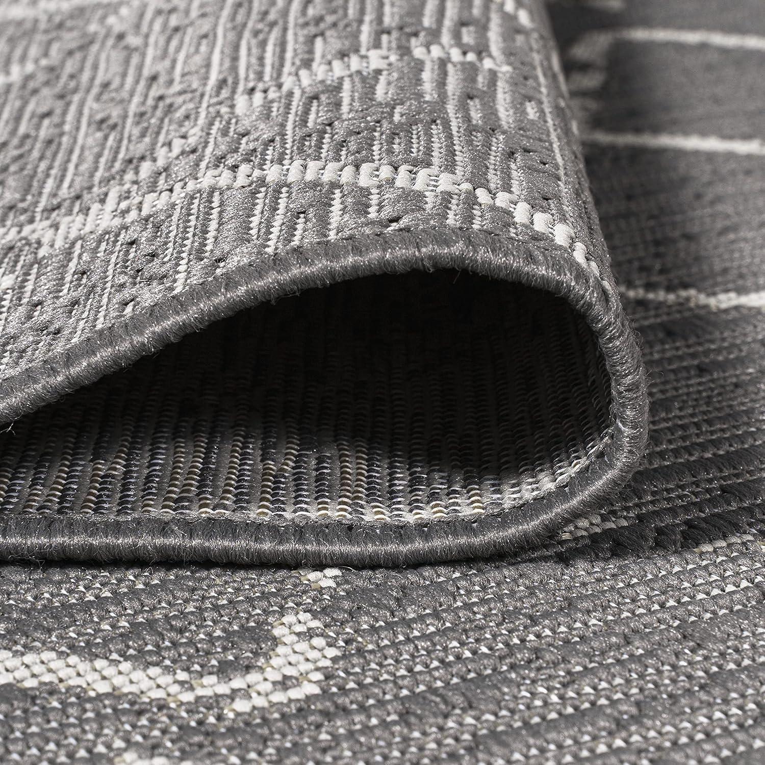 image:imageJONATHAN Y Moroccan Trellis Indoor Outdoor Area Rug 3X5 NavyLight Gray Madaba for Backyard Patio Porch EasyCleaning High Traffic PetFriendly NonShedding SMB114B3GrayCream