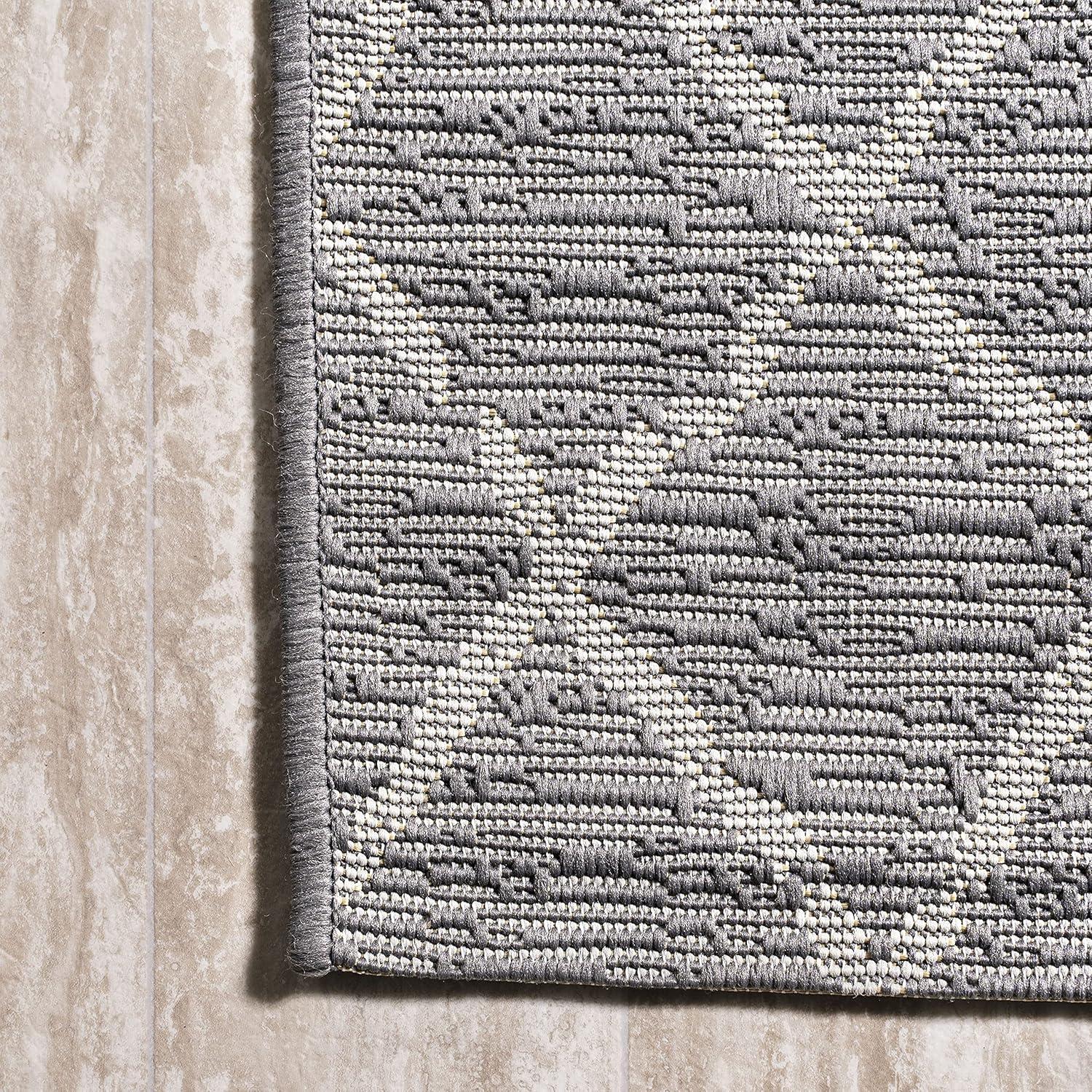 image:imageJONATHAN Y Moroccan Trellis Indoor Outdoor Area Rug 3X5 NavyLight Gray Madaba for Backyard Patio Porch EasyCleaning High Traffic PetFriendly NonShedding SMB114B3GrayCream