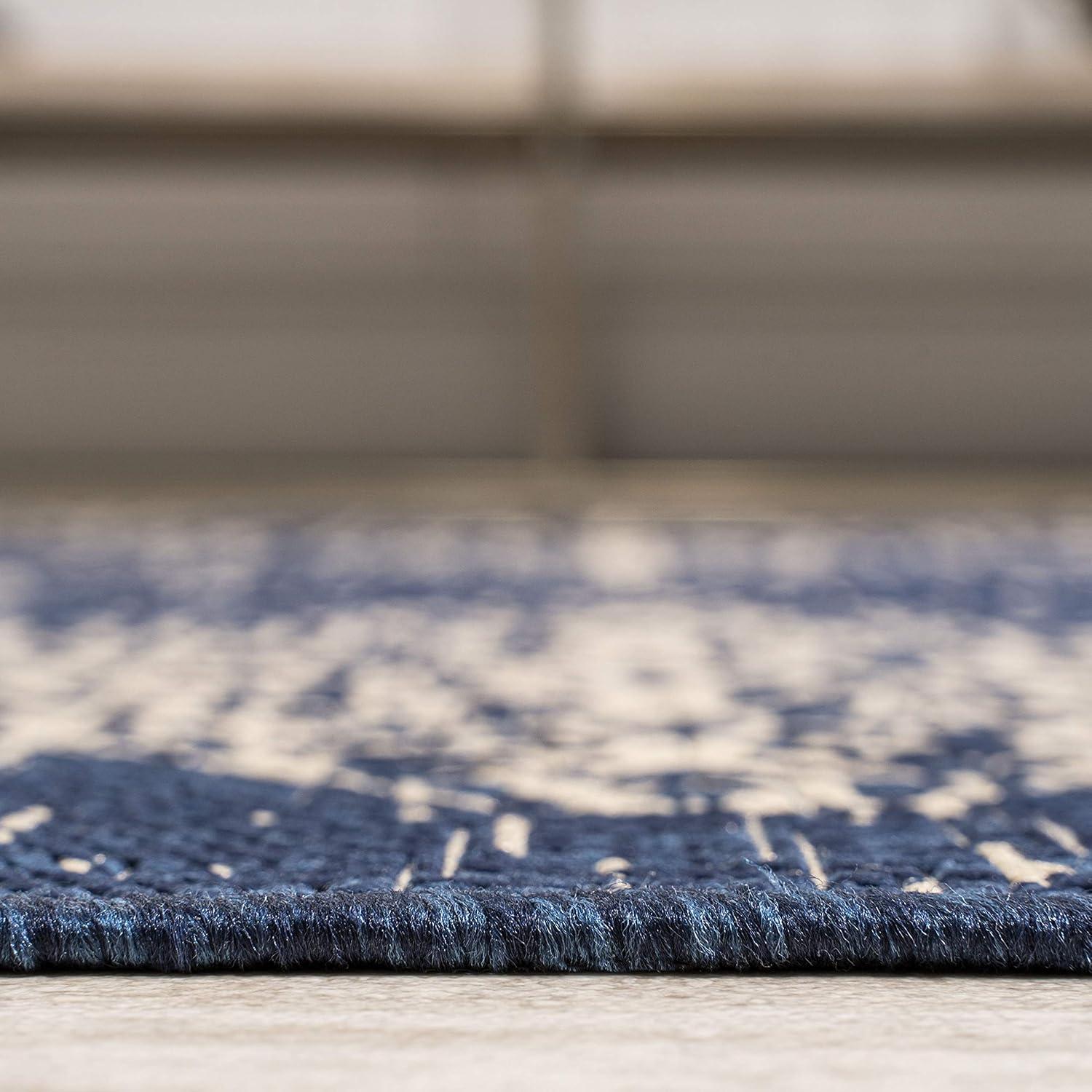 image:imageJONATHAN Y Ornate Medallions Indoor Outdoor Area Rug 3X5 NavyBeige Tuscany for Backyard Patio Porch EasyCleaning High Traffic PetFriendly NonShedding SMB121A3NavyBeige