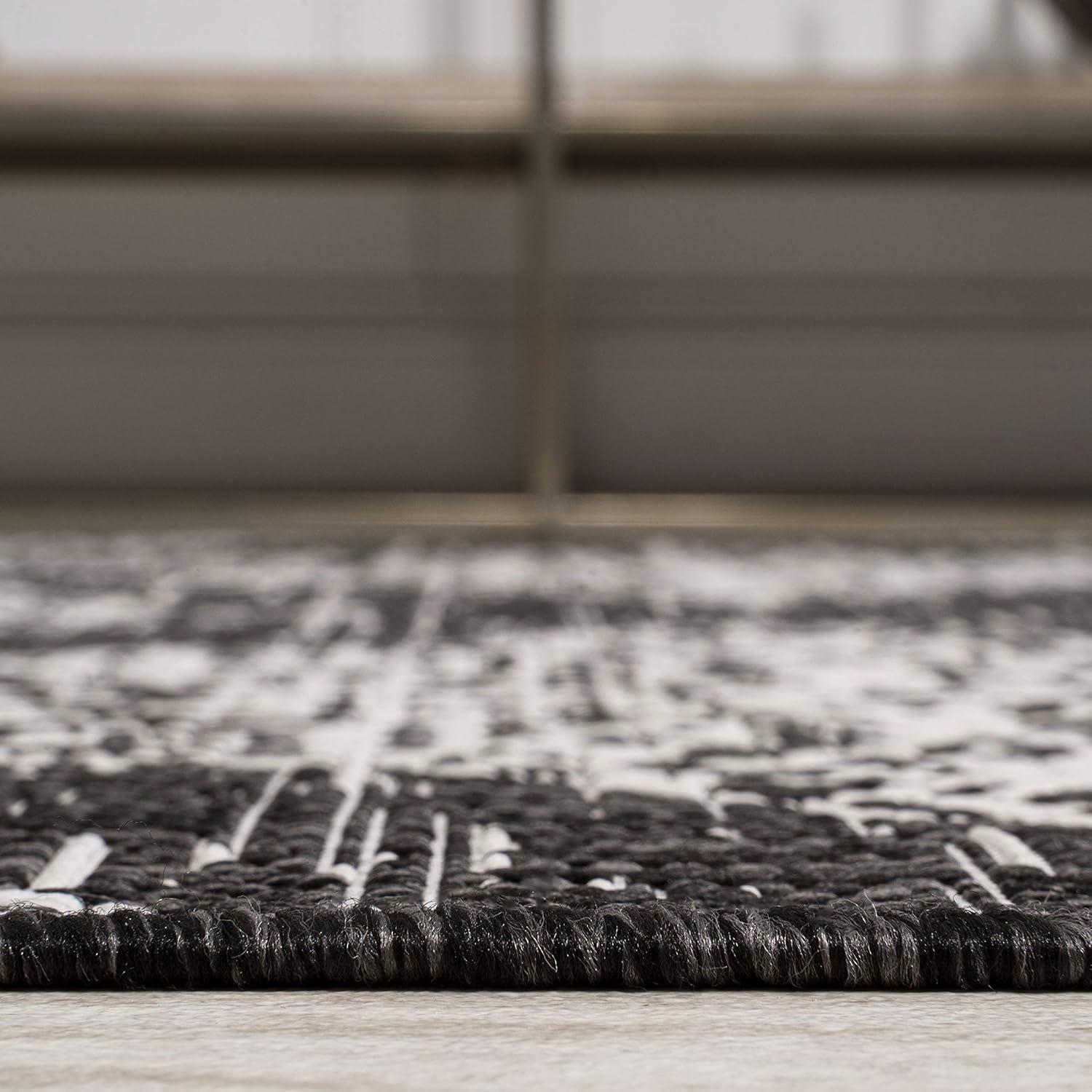image:imageJONATHAN Y Ornate Medallions Indoor Outdoor Area Rug 3X5 NavyBeige Tuscany for Backyard Patio Porch EasyCleaning High Traffic PetFriendly NonShedding SMB121A3BlackIvory
