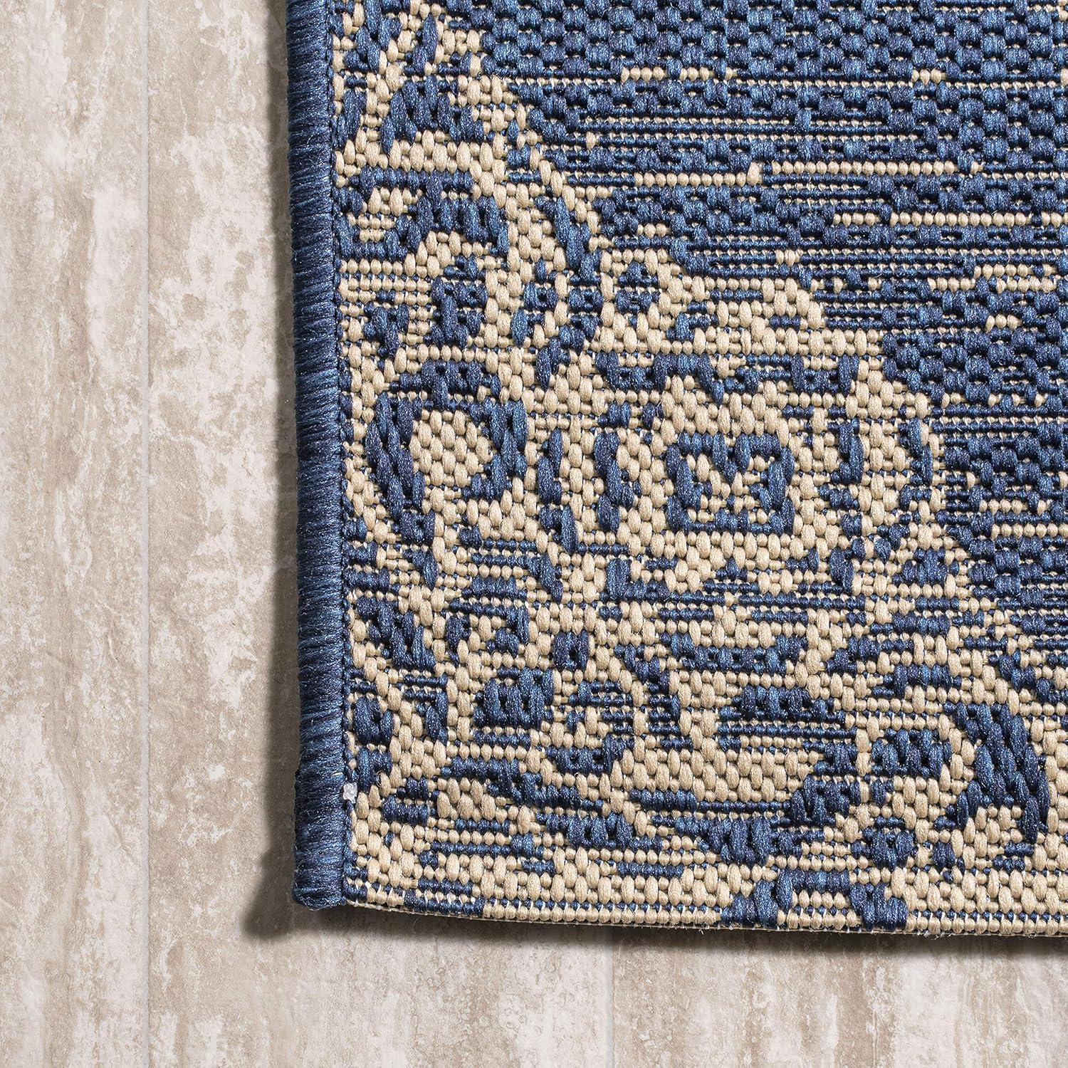 image:imageJONATHAN Y Ornate Medallions Indoor Outdoor Area Rug 3X5 NavyBeige Tuscany for Backyard Patio Porch EasyCleaning High Traffic PetFriendly NonShedding SMB121A3NavyBeige