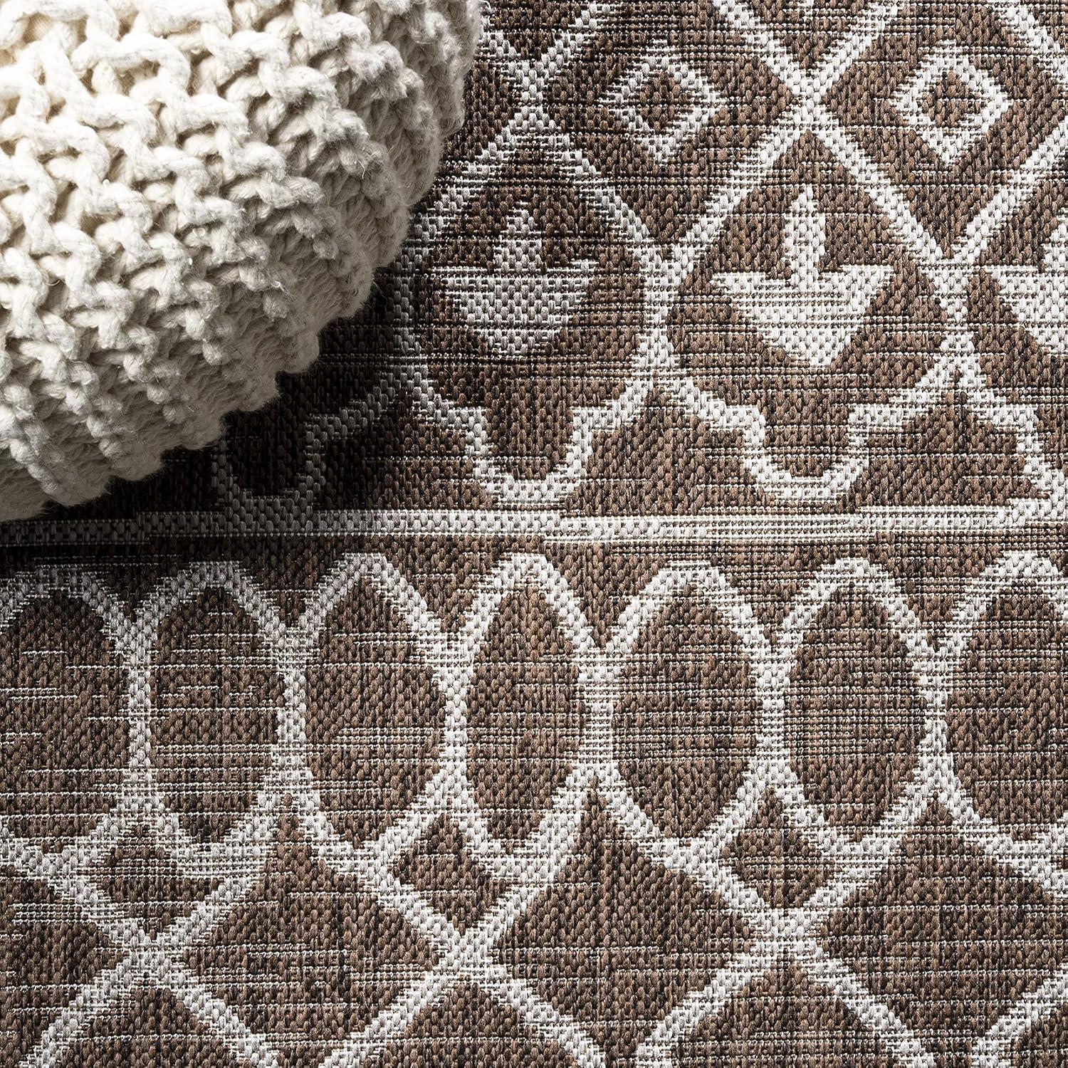image:imageJONATHAN Y Tribal Bohemian Indoor Outdoor Area Rug 3X5 BlackIvory Kafel for Backyard Patio Porch EasyCleaning High Traffic PetFriendly NonShedding SMB130F3BrownBeige