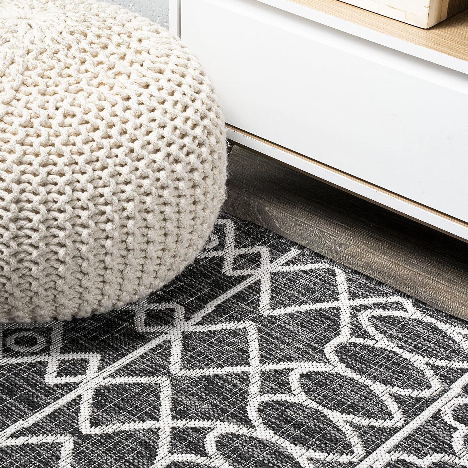 image:imageJONATHAN Y Tribal Bohemian Indoor Outdoor Area Rug 3X5 BlackIvory Kafel for Backyard Patio Porch EasyCleaning High Traffic PetFriendly NonShedding SMB130F3BlackIvory